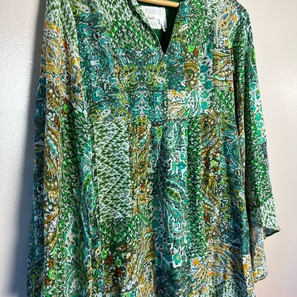 CLEARANCE! Green Floreat Amelie Boho Tunic Dress Size 6 EUC - Picture 3 of 5